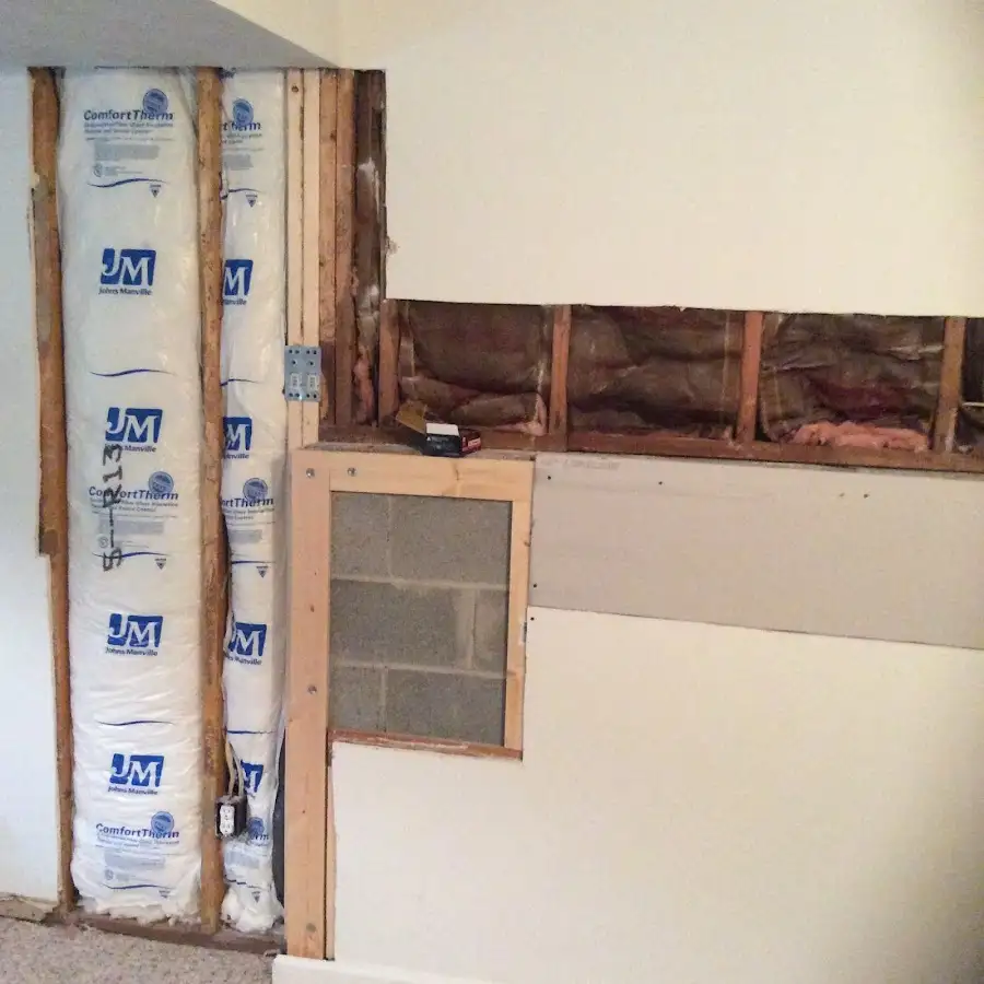 Wall insulation replacement during Contents Cleaning & Restoration in Takoma Park
